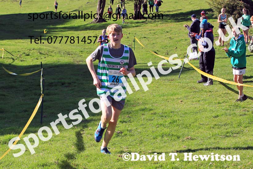 Boys under-15s, 2022 NECAA Cross Country Relays, Thornley Hall Farm, Peterlee, County Durham, October 15th. Photo: David T. Hewitson/Sports for All Pics